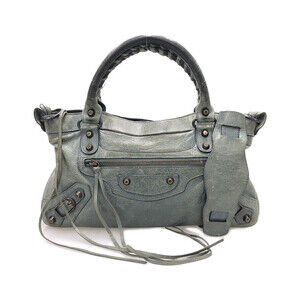 Balenciaga leather First bag blue gray
